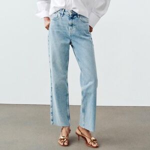 Zara High Rise Z1975 Straight Leg Jeans